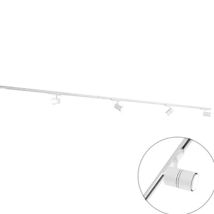 Modernes 3-Phasen-Schienensystem mit 4 Strahlern weiß - 3-Phasen Ruler