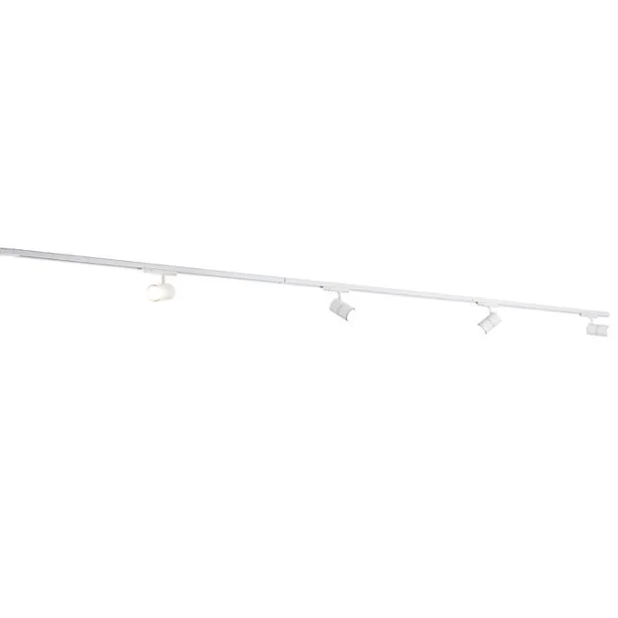 Modernes 3-Phasen-Schienensystem mit 4 Strahlern weiß - 3-Phasen Ruler