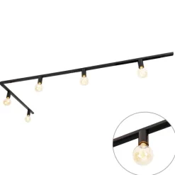 Modernes 1-Phasen-Schienensystem 5-flammig inkl. E27-Fassung schwarz - Jeana