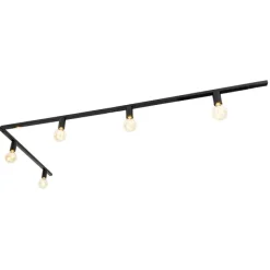 Modernes 1-Phasen-Schienensystem 5-flammig inkl. E27-Fassung schwarz - Jeana