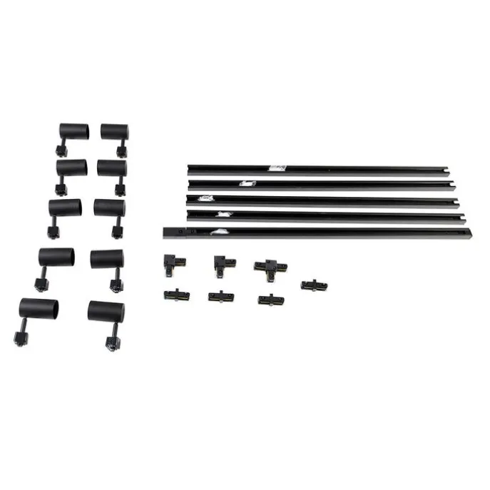 Modernes 1-Phasen-Schienensystem mit 10 Spots schwarz - Jeana