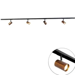 Modernes 1-Phasen-Schienensystem mit 4 Strahlern dunkelbronze - Jeana