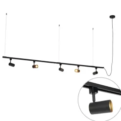 Modernes 1-Phasen-Schienensystem mit 5 Spots schwarz - Jeana