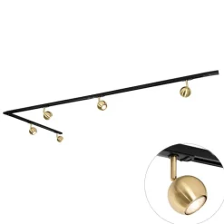 Modernes 1-Phasen-Schienensystem 5-flammig schwarz mit gold - Gissi