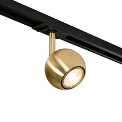 Modernes 1-Phasen-Schienensystem 5-flammig schwarz mit gold - Gissi