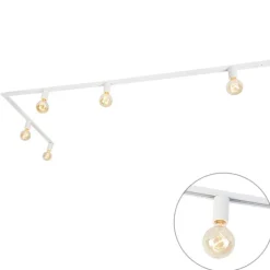 Modernes 1-Phasen-Schienensystem 5-flammig inkl. E27-Fassung weiß - Jeana