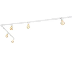 Modernes 1-Phasen-Schienensystem 5-flammig inkl. E27-Fassung weiß - Jeana