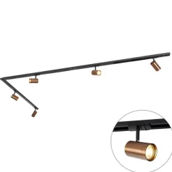 Modernes 1-Phasen-Schienensystem mit 5 Spots dunkelbronze - Jeana