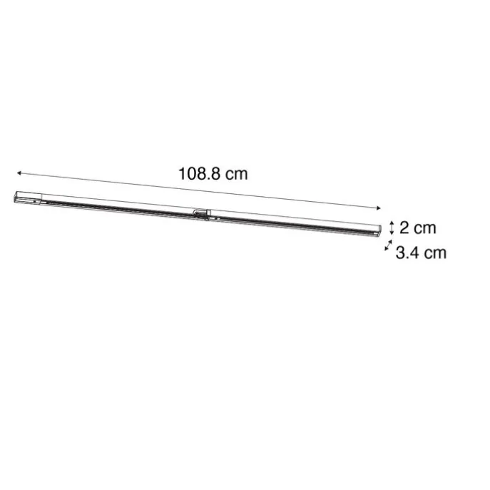 Modernes 1-phasiges Schienensystem weiß 50cm 2er-Set - Iconic