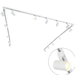 Modernes 1-phasiges Schienensystem mit 15 Strahlern weiß - Iconic Jeana