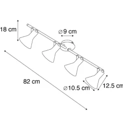 Modernes Punktschwarz mit Gold 4-Licht - Magno