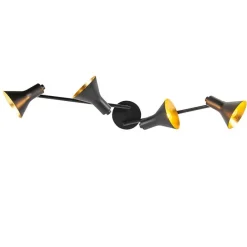 Modernes Punktschwarz mit Gold 4-Licht - Magno