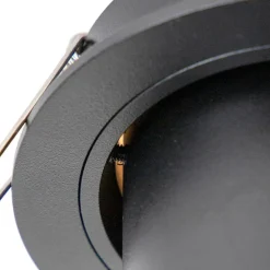 Modernes rundes Einbaudownlight neigbar schwarz - Installa