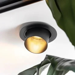 Modernes rundes Einbaudownlight neigbar schwarz - Installa