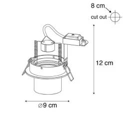 Modernes rundes Einbaudownlight neigbar schwarz - Installa