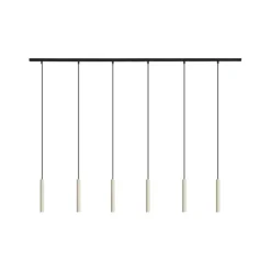 Modernes Schienensystem mit 6 Pendelleuchten Beige mit Schwarz 1-phasig - Slimline Keno