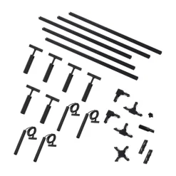 Modernes Schienensystem mit 6 Strahlern und 4 Pendelleuchten schwarz 1-phasig - Slimline Uzzy Keno