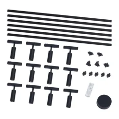 Modernes Schienensystem mit 12 schwarzen Strahlern 1-phasig - Magnetic Samson