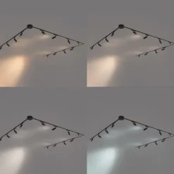 Modernes Schienensystem mit 12 schwarzen Strahlern 1-phasig - Magnetic Samson
