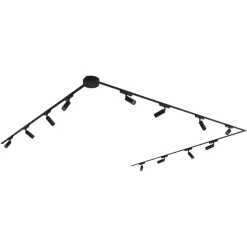 Modernes Schienensystem mit 12 schwarzen Strahlern 1-phasig - Magnetic Samson