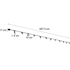 Modernes Schienensystem mit 12 schwarzen Strahlern 1-phasig - Magnetic Samson