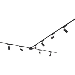 Modernes Schienensystem mit 8 schwarzen Strahlern 1-phasig 400 cm - Magnetic Gert
