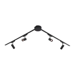 Modernes Schienensystem mit 4 schwarzen Strahlern 1-phasig 200 cm - Magnetic Gert