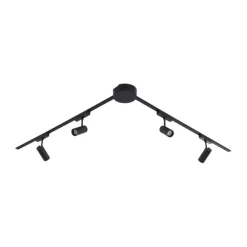 Modernes Schienensystem mit 4 schwarzen Strahlern 1-phasig 200 cm - Magnetic Gert