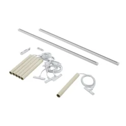 Modernes Schienensystem mit 6 Pendelleuchten Beige mit Weiß 1-phasig - Slimline Keno