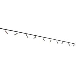 Modernes Schienensystem mit 10 Strahlern Dunkelbronze 1-phasig - Slimline Uzzy