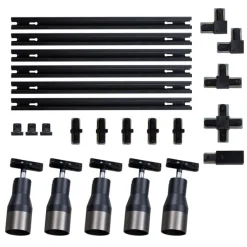 Modernes Schienensystem mit 5 Spots in Gunmetal - Iconic Kohua