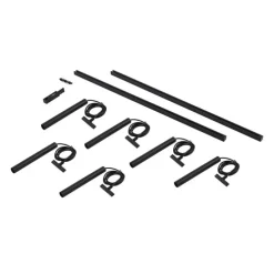 Modernes Schienensystem mit 6 schwarzen Pendelleuchten 1-phasig - Slimline Keno