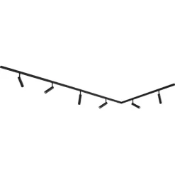 Modernes Schienensystem mit 6 schwarzen Strahlern 1-phasig - Slimline Uzzy