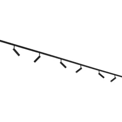 Modernes Schienensystem mit 6 schwarzen Strahlern 1-phasig - Slimline Uzzy