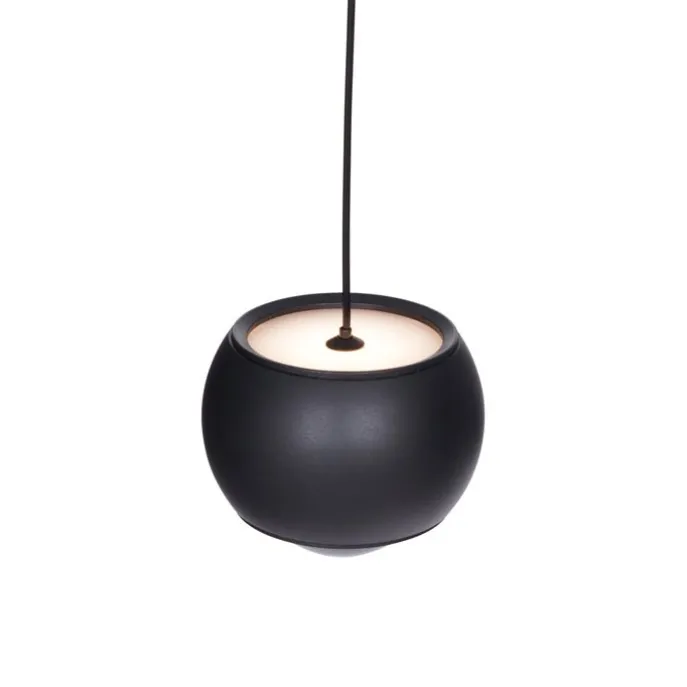 Modernes Schienensystem mit 3 schwarzen Pendelleuchten 1-phasig - Magnetic Lance