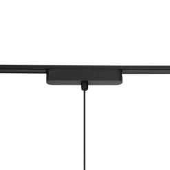 Modernes Schienensystem mit 3 schwarzen Pendelleuchten 1-phasig - Magnetic Lance