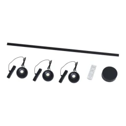 Modernes Schienensystem mit 3 schwarzen Pendelleuchten 1-phasig - Magnetic Lance