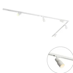 Modernes Schienensystem mit 5 Strahlern Weiß 1-phasig - Iconic Kohua