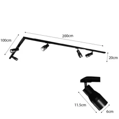 Modernes Schienensystem mit 5 Strahlern Weiß 1-phasig - Iconic Kohua