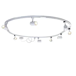 Modernes Schienensystem mit 8 Strahlern weiß 1-phasig oval 200cm - Iconic Jeana