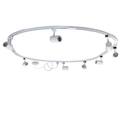 Modernes Schienensystem mit 8 Strahlern weiß 1-phasig oval 200cm - Iconic Jeana