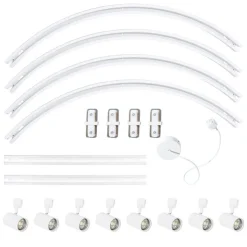 Modernes Schienensystem mit 8 Strahlern weiß 1-phasig oval 200cm - Iconic Jeana