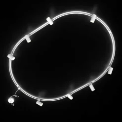 Modernes Schienensystem mit 8 Strahlern weiß 1-phasig oval 200cm - Iconic Jeana
