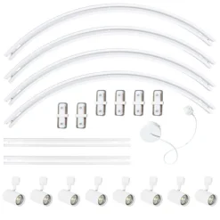 Modernes Schienensystem mit 8 Strahlern weiß 1-phasig oval 200cm - Iconic Jeana