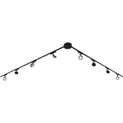 Modernes Schienensystem mit 8 schwarzen Strahlern 1-phasig - Magnetic Lance