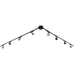 Modernes Schienensystem mit 8 schwarzen Strahlern 1-phasig - Magnetic Lance