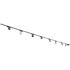 Modernes Schienensystem mit 8 schwarzen Strahlern 1-phasig - Magnetic Lance