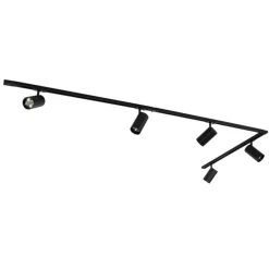 Modernes Schienensystem mit 5 Strahlern Schwarz 1-Phasen GU10 70mm - Iconic Jeana Luxe