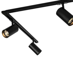 Modernes Schienensystem mit 5 Strahlern Schwarz 1-Phasen GU10 70mm - Iconic Jeana Luxe