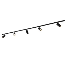 Modernes Schienensystem mit 5 Strahlern Schwarz 1-Phasen GU10 70mm - Iconic Jeana Luxe